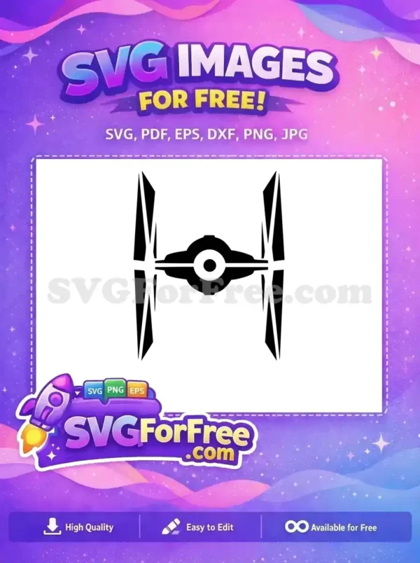 Free Black Tie Fighter Free Imperial Star Wars Free SVG