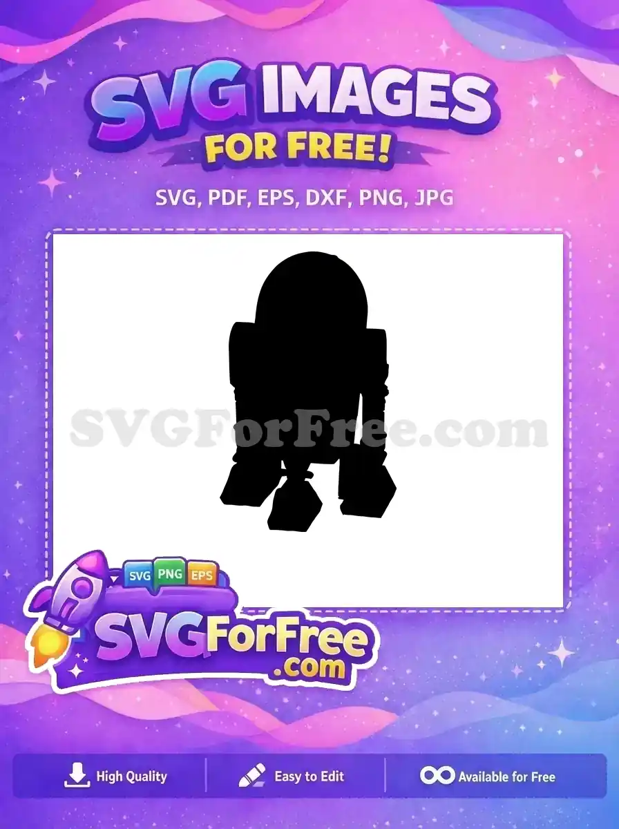 Free R2-D2 Silhouette Free Astromech Droid Star Wars Free SVG 1