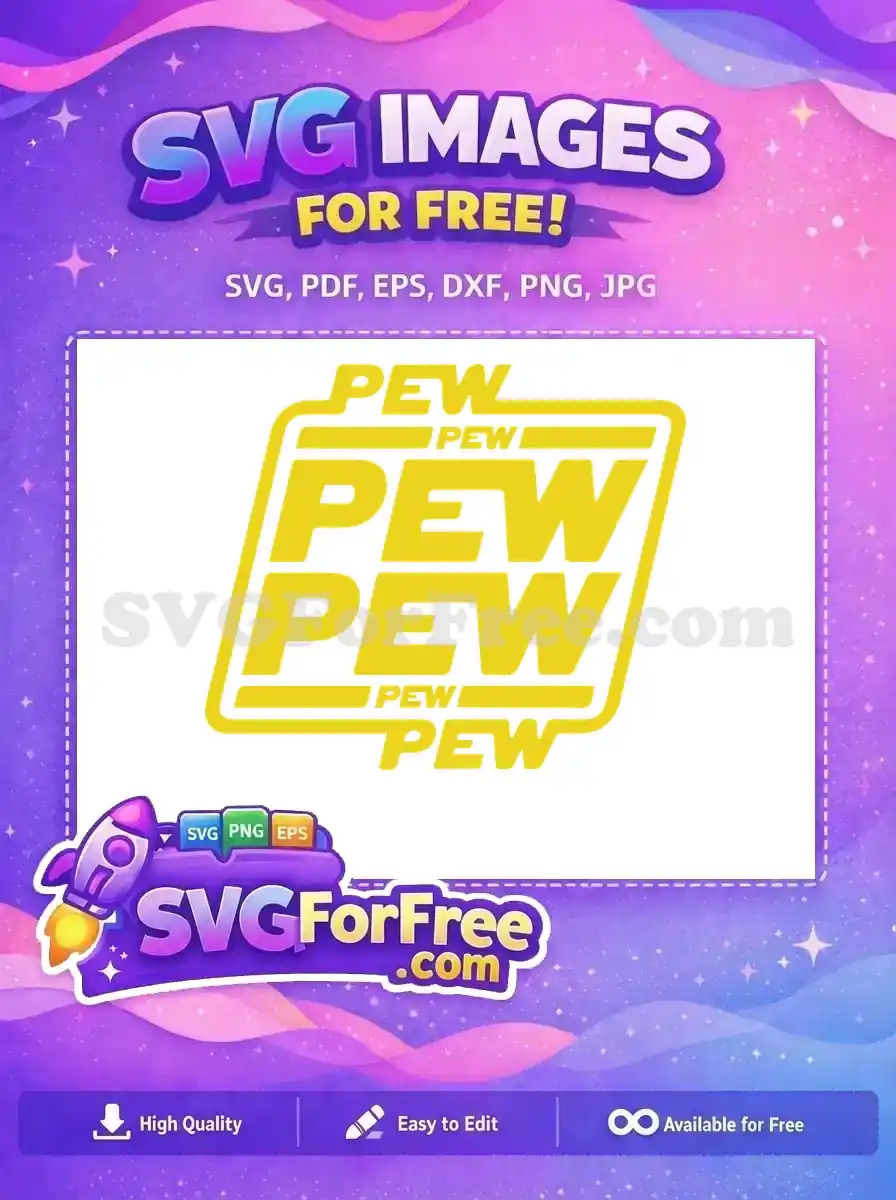 Free Yellow Pew Text Free Star Wars Free SVG