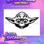 Free Yoda Head Free Black Silhouette Star Wars Free SVG - Instant Download