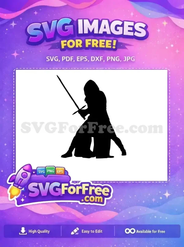 Free Hooded Warrior Free Sword Silhouette Star Wars Free SVG