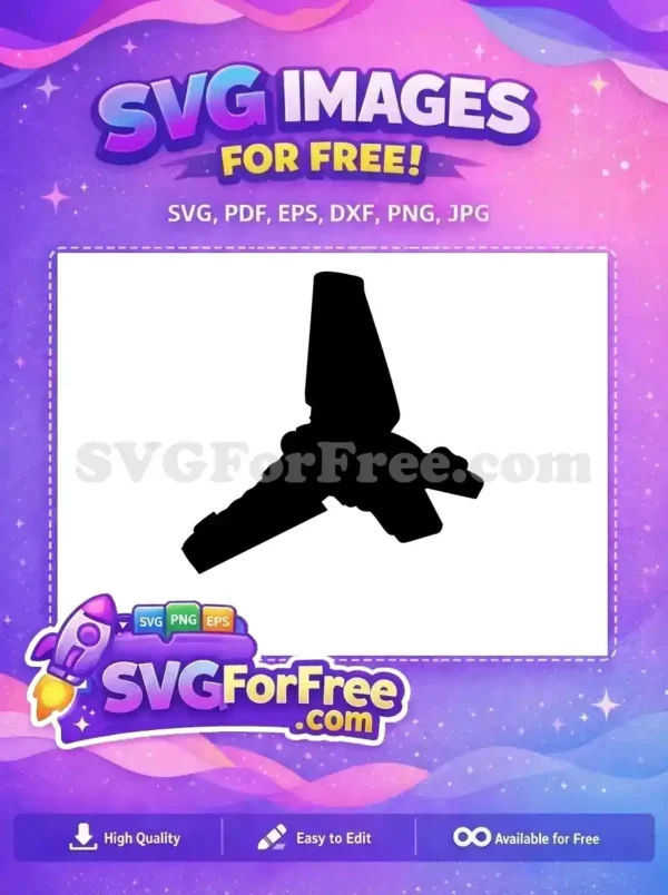 Free Starfighter Silhouette Free Spaceship Icon Star Wars Free SVG