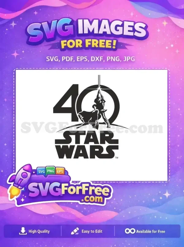 Free Luke Lightsaber Free Leia Organa 40th Anniversary Free SVG