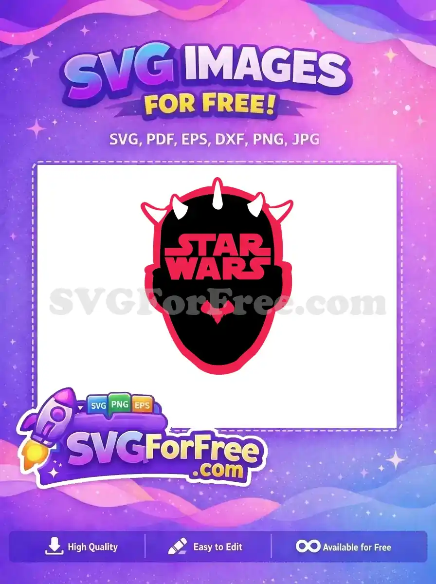 Free Red Outlined Maul Free Graphic Star Wars Free SVG